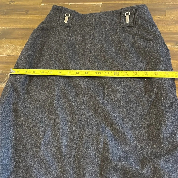 Dino Valiano Vintage Wool Skirt Gray Long Line High Waisted Pleated 38 D Small - Picture 5 of 12